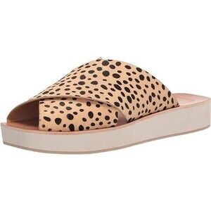 Dolce Vita Capri Leopard Print Square Toe Slip On Sandals 8/8.5 Read Desc.